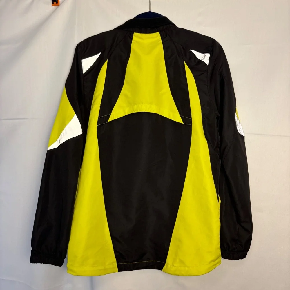 Foot Locker Mens Small Neon Yellow Black Reflective Full Zip Running Jacket